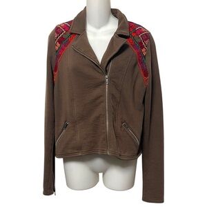 ECOTE Embroidered Southwest Moto Zip Jacket M